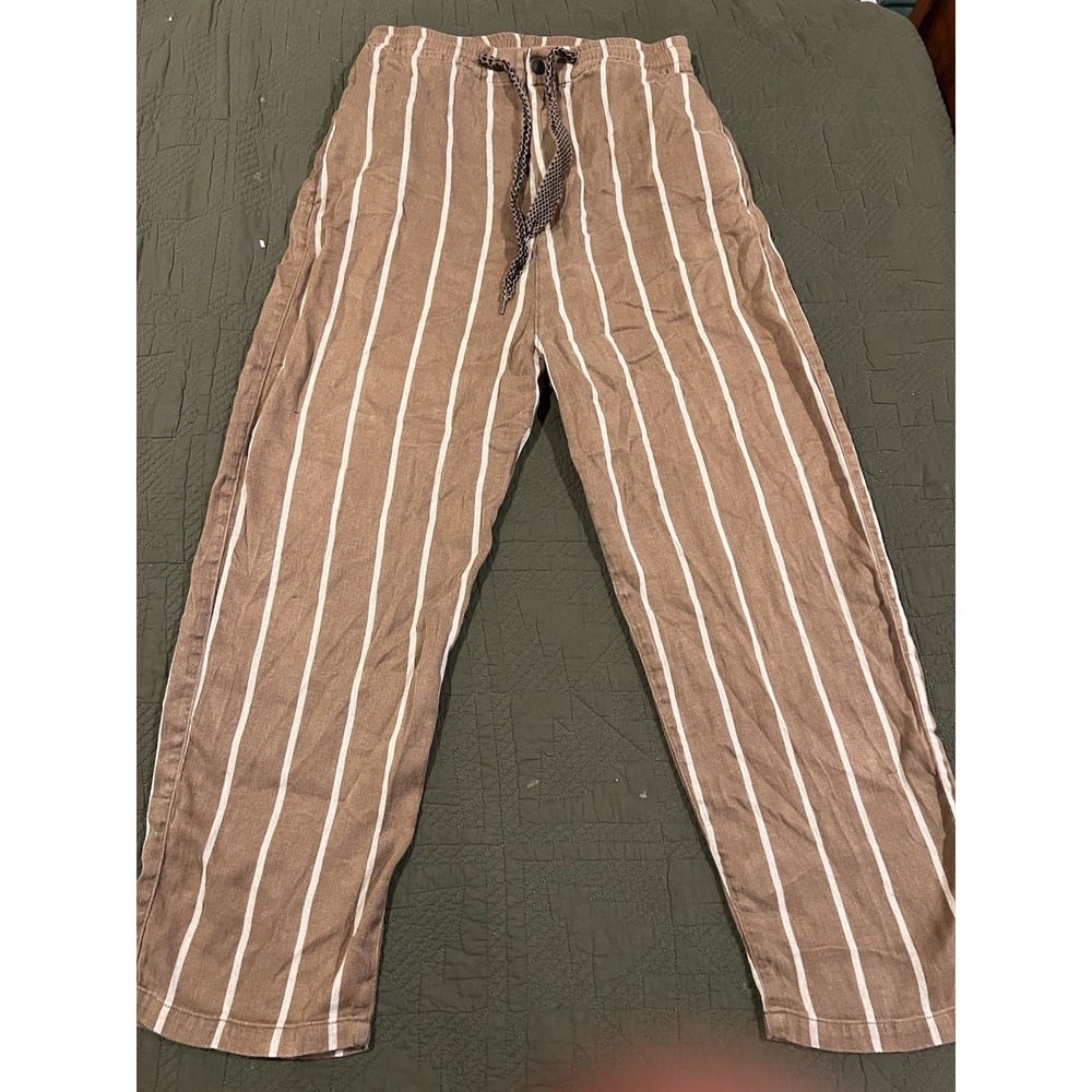 Kapital Men's Linen Cotton Blend Pants Elastic Waist With Draw String Size 4